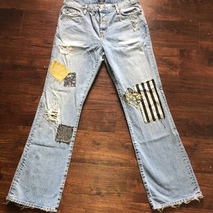J Crew patchwork jeans
